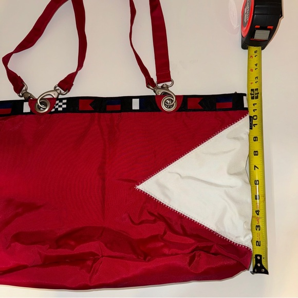 LL Bean Sailing Tote Handbag Vintage Nautical Flag - Picture 9 of 9